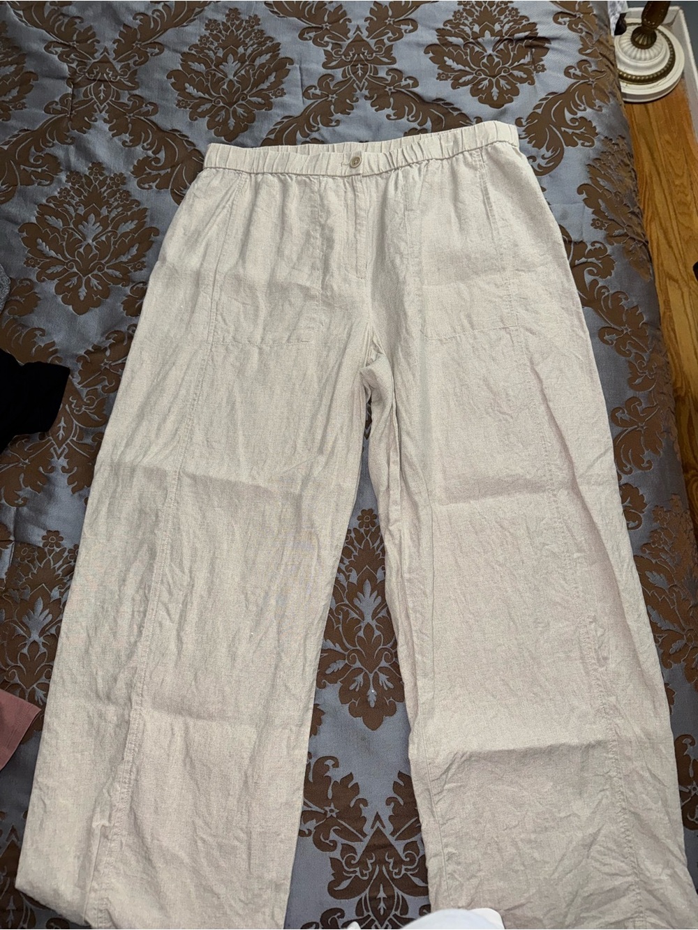EILEEN FISHER Organic-Linen Wide-Leg Ankle Pants - Picture 4 of 6